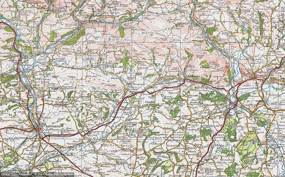 Old Map of Brynnau Gwynion, 1922 in 1922