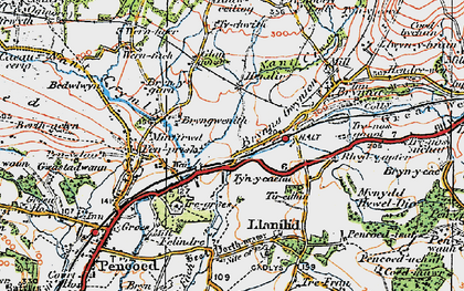 Old map of Brynnau Gwynion in 1922