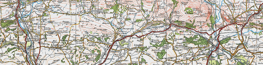 Old map of Brynnau Gwynion in 1922