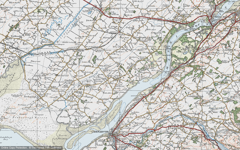 Old Map of Brynsiencyn, 1922 in 1922