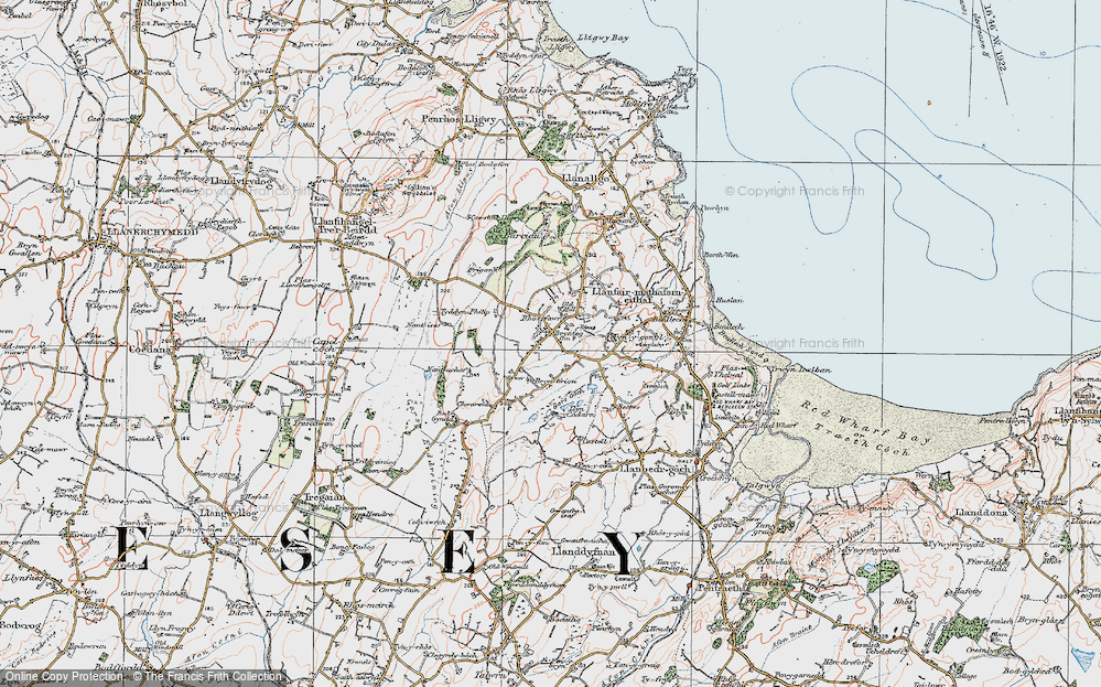 Old Map of Historic Map covering Bryn Tirion in 1922