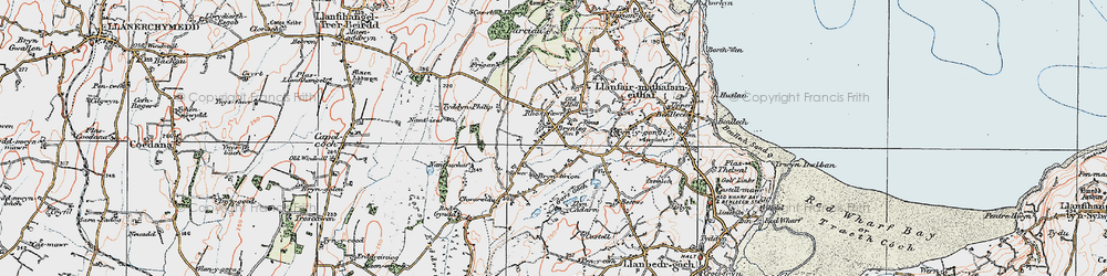 Old map of Brynteg in 1922
