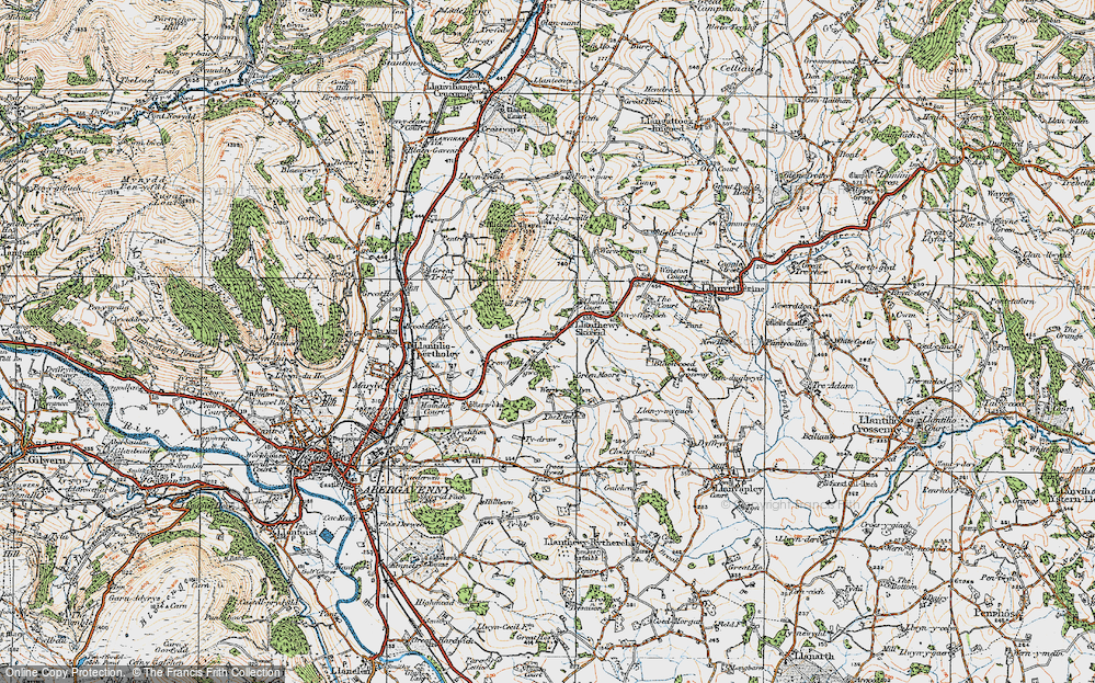 Old Map of Historic Map covering Arwallt, The in 1919