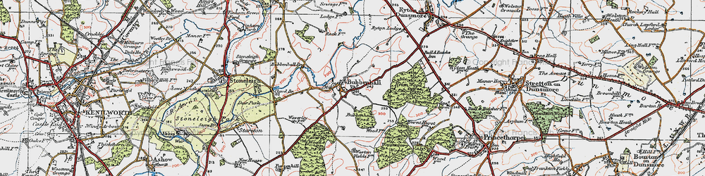 Old map of Bubbenhall Wood in 1919