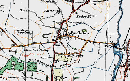 Old map of Buckden in 1919