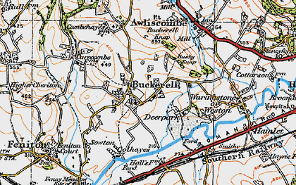 Old map of Buckerell Knap in 1919