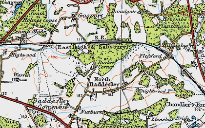 Old map of Bucket Corner in 1919