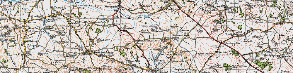 Old map of Buckham Mills in 1919