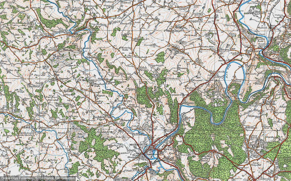 Old Map of Historic Map covering Buckholt Wood in 1919