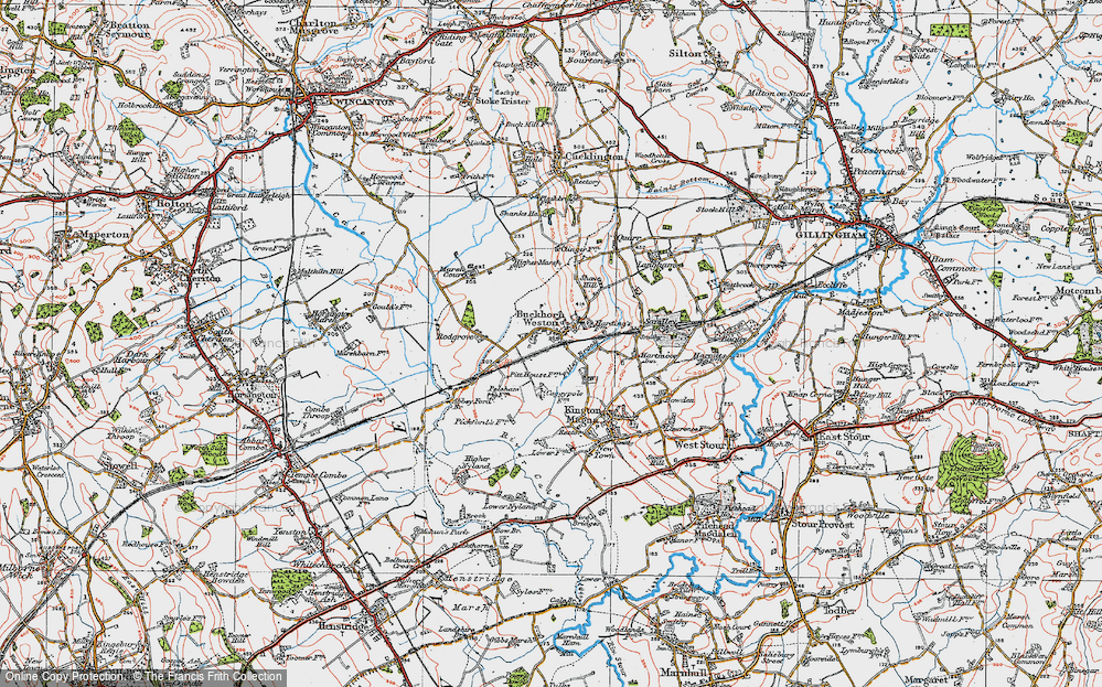 Old Map of Buckhorn Weston, 1919 in 1919