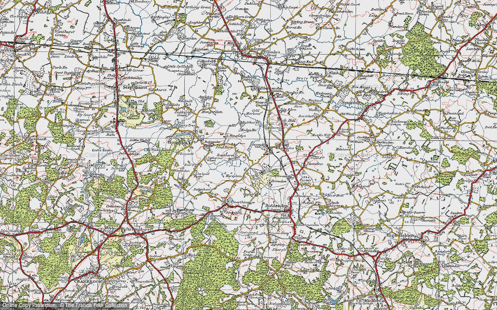 Old Map of Buckhurst, 1921 in 1921