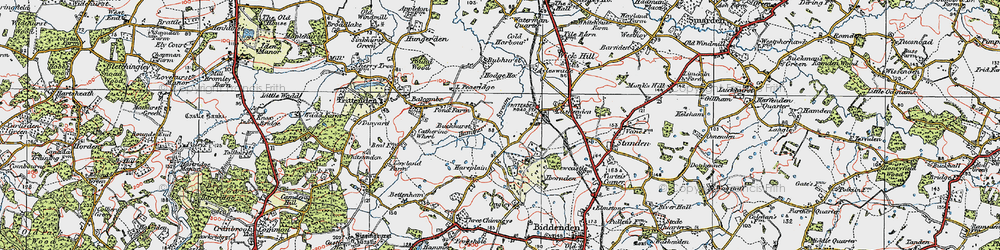 Old map of Buckhurst in 1921
