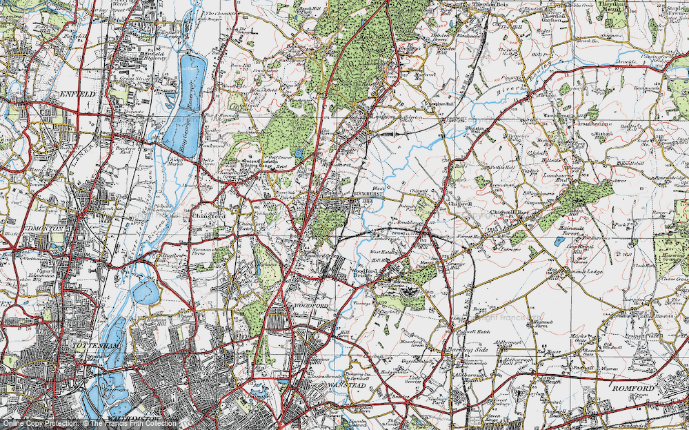 Old Map of Buckhurst Hill, 1920 in 1920