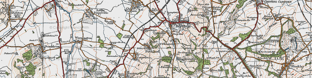 Old map of Burhill (Fort) in 1919