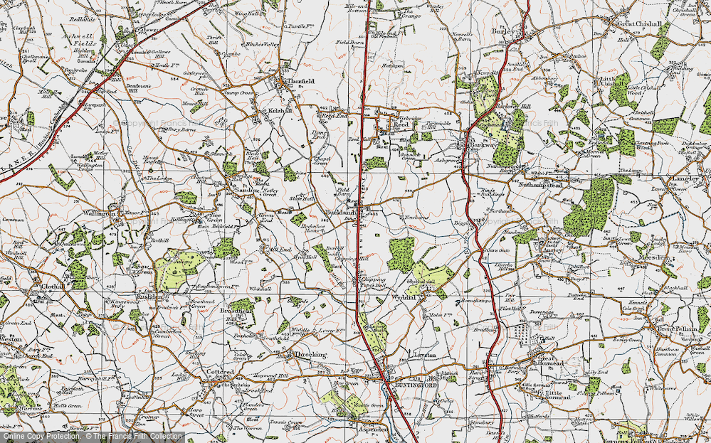 Old Map of Buckland, 1919 in 1919