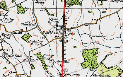 Old map of Buckland in 1919