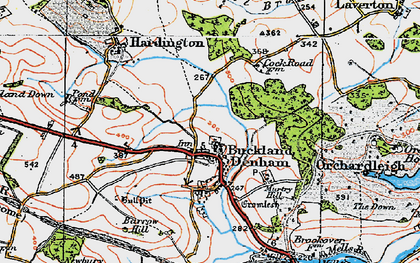 Old map of Buckland Dinham in 1919