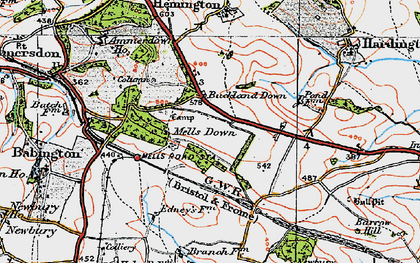 Old map of Ammerdown Ho in 1919