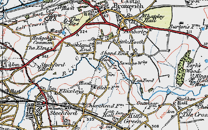Old map of Buckland End in 1921