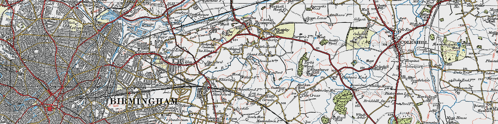 Old map of Buckland End in 1921
