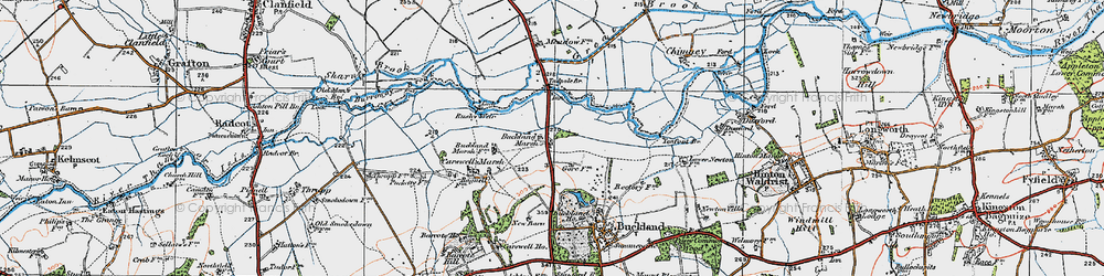 Old map of Buckland Marsh in 1919