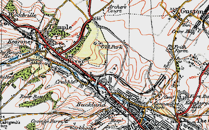 Old map of Buckland Valley in 1920
