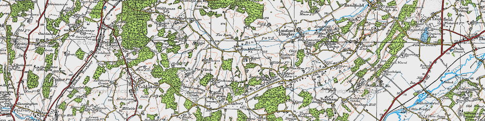 Old map of Bucklebury Farm Park in 1919