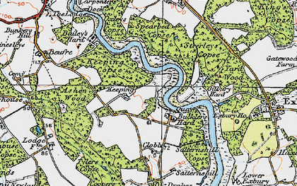 Old map of Bucklers Hard in 1919