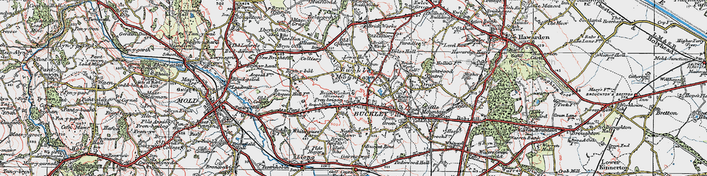 Old map of Buckley in 1924