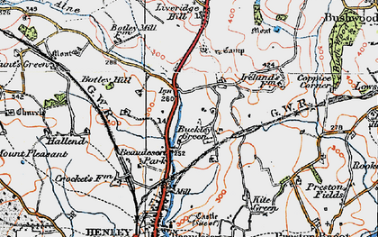Old map of Botley Hill in 1919