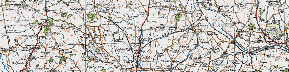 Old map of Buckley Green in 1919
