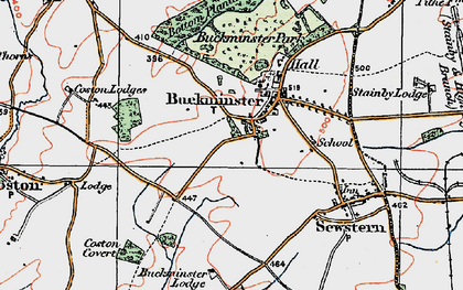 Old map of Buckminster Park in 1921