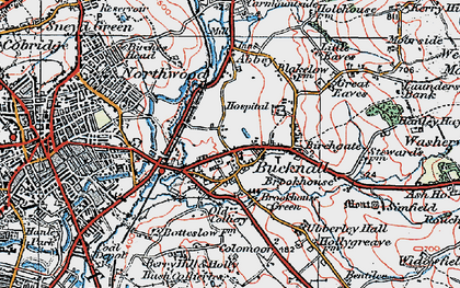 Old map of Bucknall in 1921