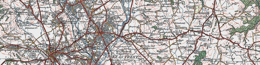 Old map of Bucknall in 1921