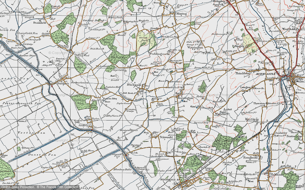 Old Map of Bucknall, 1923 in 1923
