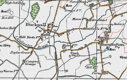 Old map of Bucknall in 1923