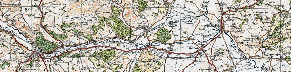 Old map of Bucknell in 1920