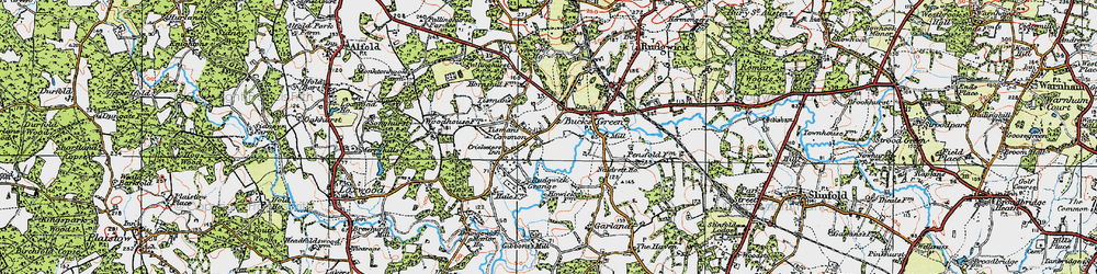 Old map of Bucks Green in 1920