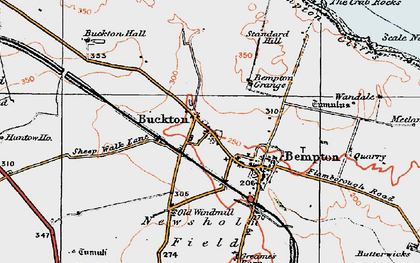 Old map of Buckton Cliffs in 1924