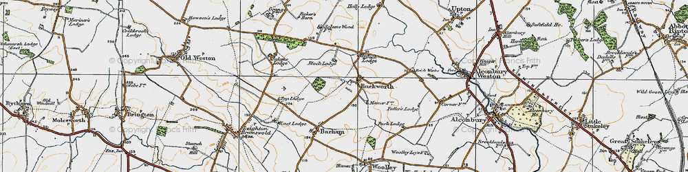 Old map of Buckworth Wood in 1920