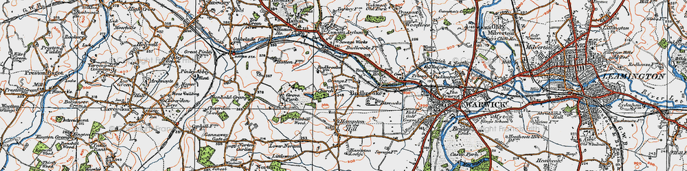 Old map of Budbrooke Village in 1919