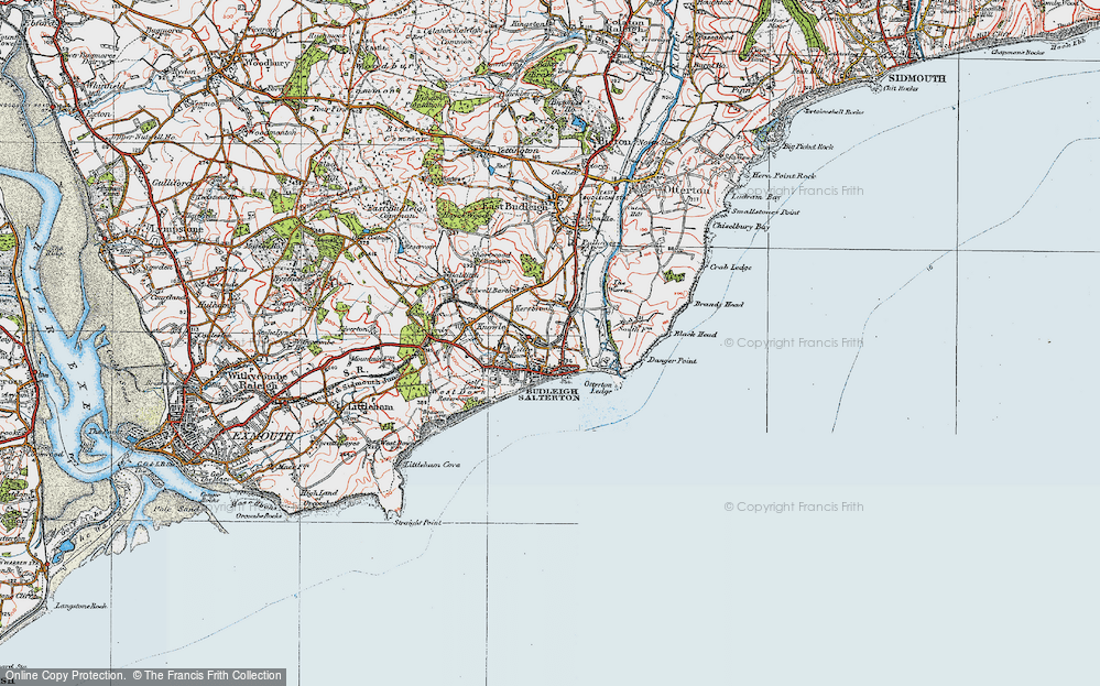 Old Map of Budleigh Salterton, 1919 in 1919