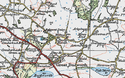 Old map of Budworth Heath in 1923