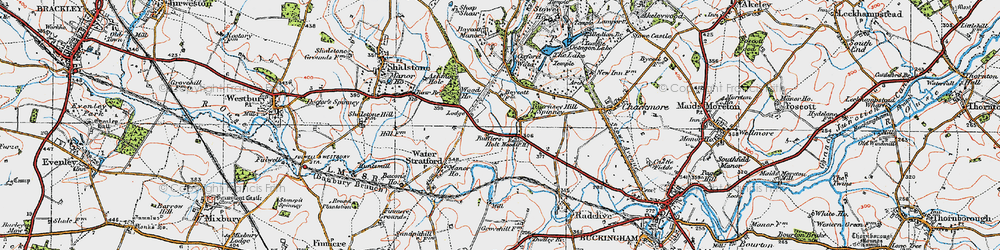 Old map of Buffler's Holt in 1919
