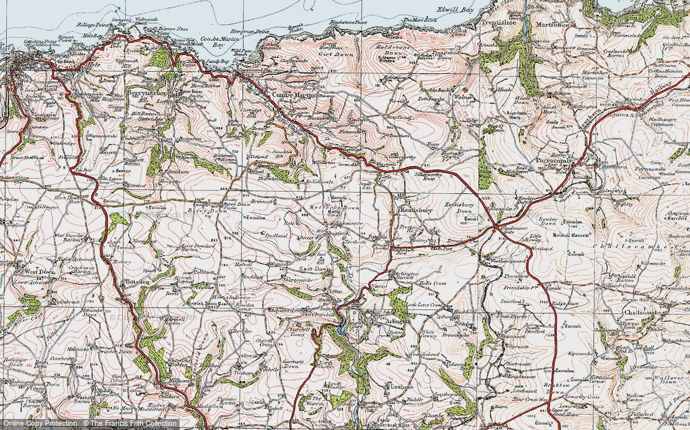 Old Map of Bugford, 1919 in 1919