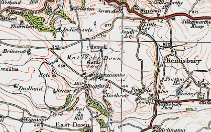 Old map of Bugford in 1919