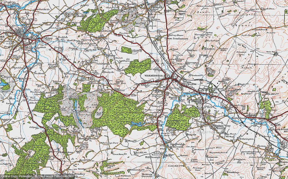 Old Map of Historic Map covering Buckler's Wood in 1919