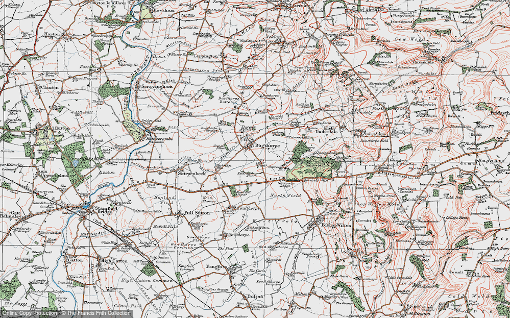 Old Map of Bugthorpe, 1924 in 1924