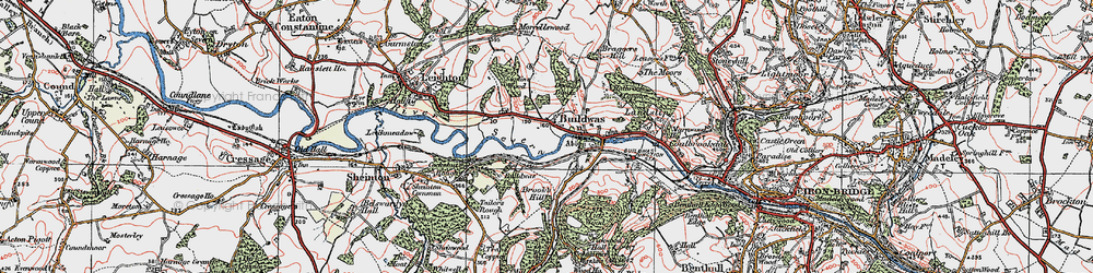 Old map of Buildwas in 1921