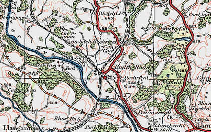 Old map of Rhosferig in 1923